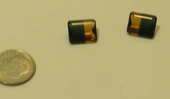 Quartz Bicolored Emerald cut Faceted 10.10cts