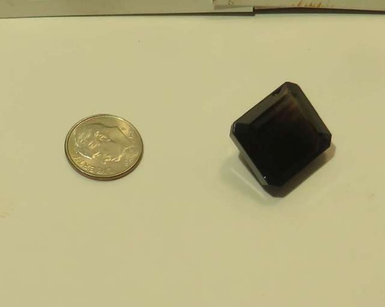 Quartz Dark smokey Emerald cut 20.50mm x 17.50mm 34.56cts