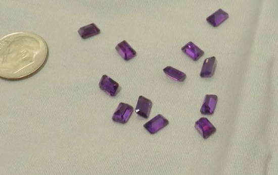 Amethyst Emerald cut Faceted 6mm x 4mm