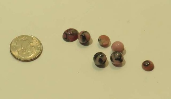 Rhodonite Pink/black Oval-round Cabochon Assorted sizes