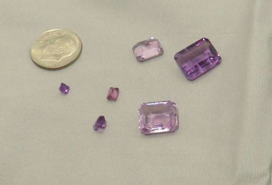 Amethyst Emerald cut & square Faceted Assorted sizes