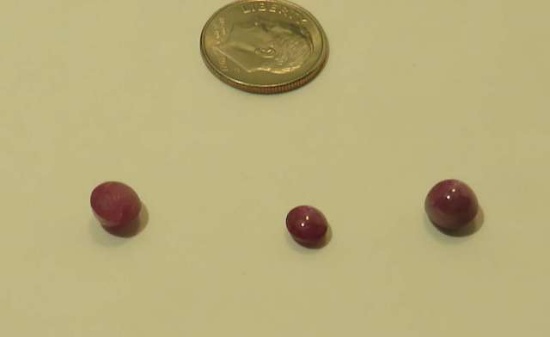 Ruby, Star Red/pink Round Cabochon Assorted sizes 5.70cts
