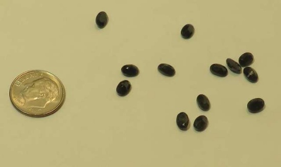 Sapphire Black Faceted Oval 6mm x 4mm