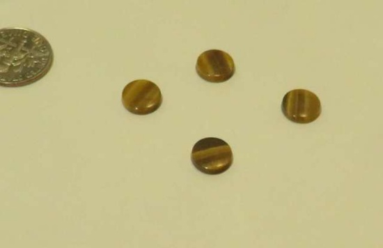 Tiger eye Flat round Cabochon 9.00mm