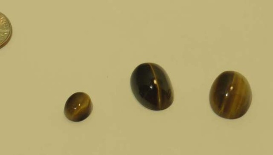Tiger eye Brown-yellow Oval Cabochon Assorted sizes