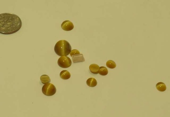 Tiger eye Light brown to honey Round Cabochon 5.25mm-8.00mm