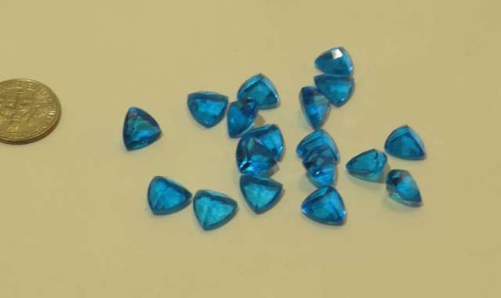 Topaz Ultra blue Trillion Faceted 9.00mm 40.01cts