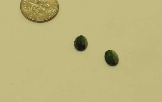 Tourmaline Green, Dark  Faceted 8mm x 6mm