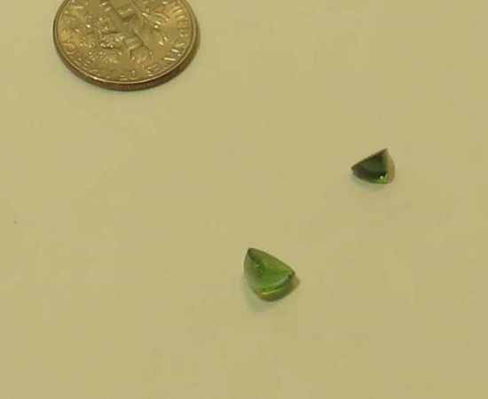 Tourmaline Green, Light  Trillion Cabochon Assorted sizes 2.91cts