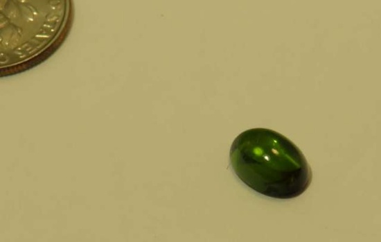 Tourmaline Iron-green Oval cabochon 9mm x 6.5mm 1.98cts