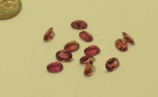 Tourmaline Pink/purple Oval mix Faceted Appx 0.84cts each