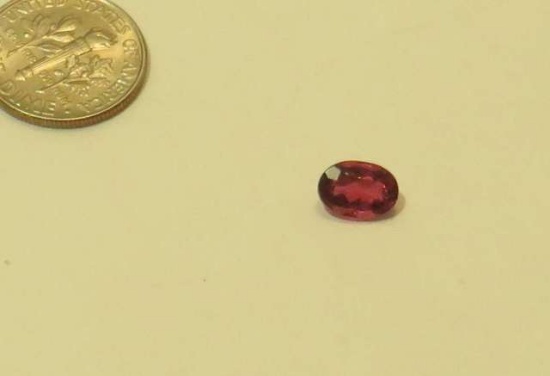 Tourmaline Red Faceted Oval 8mm x 5mm