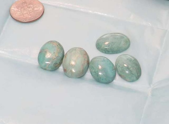 Turquoise, imitation Blue/green Oval Cabochon Av 16mm x 12mm