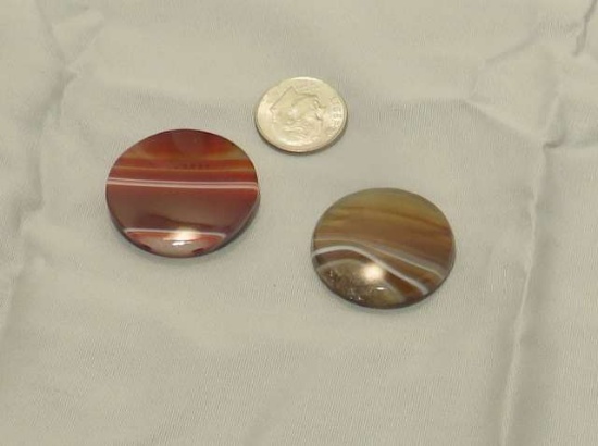 Agate Banded red and green round cabochon cut  stones