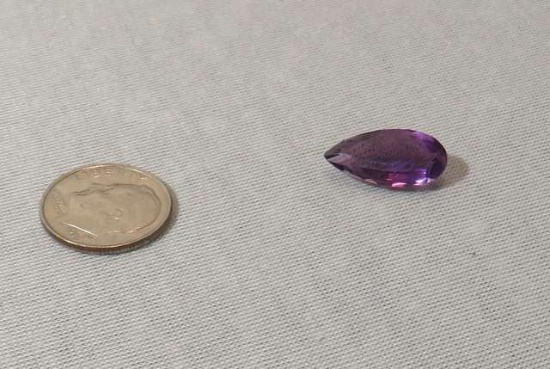 Amethyst Pear Faceted 17.2mm x 8.5mm