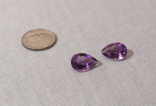 Amethyst Pear shaped Faceted 13mm x 9mm