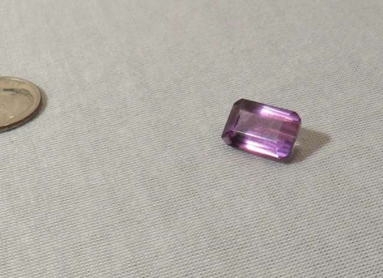 Amethyst Purple Emerald cut Faceted