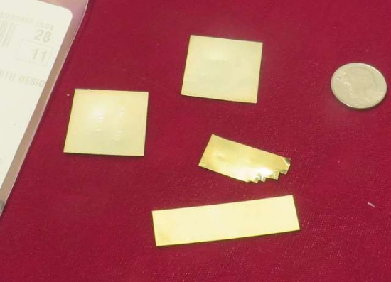 14K plumb soldering sheets cadmium free medium package of (4) assorted sizes total weight 5.42 grams