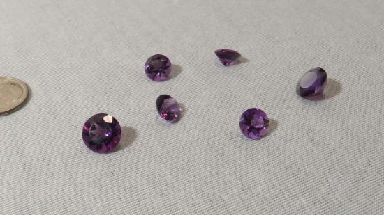 Amethyst Round Faceted 2mm x 10mm & 4mm x 8mm