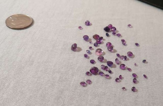 Amethyst Round cabochons and faceted Assorted sizes