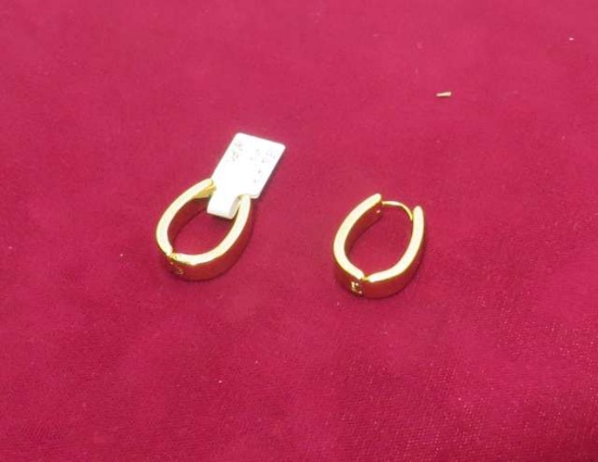 Stainless steel gold tone earrings