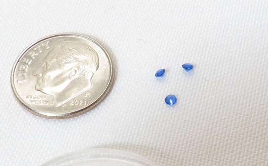 group of 3 small synthetic spinels brilliant cut