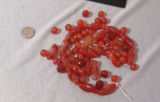 Carnelian Orange/red Assorted shapes Assorted size beads approximately  30