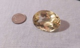 Citrine Light yellow Oval Faceted 11.4mm x 7.8mm 75.65cts