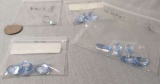 Cubic zirconia Aquamarine Round, oval, marquise 10mm round & 10mm x12mm oval
