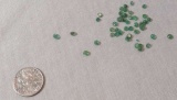 Emerald Green, dark Round Faceted Asst, melee 4.40cts