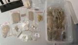 box of 20 small zip log bags Findings Gold plate, Silver tone Clip-on earrings, Earring backs, Pin b