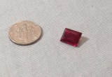Garnet Grape Emerald cut Faceted gemstone 8mm x 9.5mm