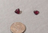 Garnet Red Trillion Faceted Matched pair 7mm