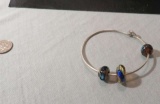 Glass Multi-colored Round Bracelet Sterling silver
