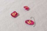 Red glass stones with Masonic emblem