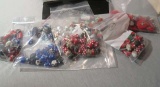 bags of 35  Glass Red, green Round Raised design