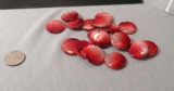 group of 18 Glass Red/black Round Smooth