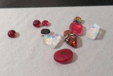 group of 10 mixed dichroic Glass stones in  Assorted shapes Assorted sizes