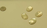 group of 4 highly polished Mother of Pearl White Oval Smooth
