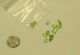 Peridot Green, medium  Emerald cut Faceted 6mm x 4mm 0.54cts each