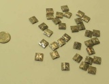 pack of 22 drilled silver gray Pewter Square Lead free stones