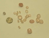 pack of 23  Quartz Rose Assorted shapes Cabochon Assorted sizes 70.07cts