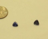 Tanzanite, Lab-grown Dark blue Trillion Faceted