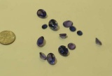 Tanzanite, Lab-grown Dark blue Trillion round Faceted