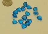 Topaz Ultra blue Trillion Faceted 9.00mm 31.62cts
