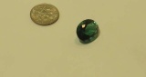 Tourmaline Green, Dark  Faceted Oval 12.1mm x 6.5mm