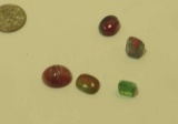 Tourmaline Green, pink, melon Assorted shapes Cabochon Assorted sizes 19.42cts