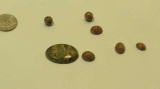 pack of 7 mixed size brown cabochon cut agate stones