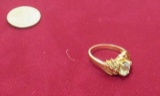 10k yellow gold ring with blue topaz stone 6 1/2 size ring 3.39 grams