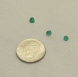 deep green round cut emerald  3.32 mm diameter